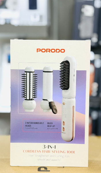 PORODO 3-in-1 Cordless Hair Styling Tool – Straightener, Curler & Waver