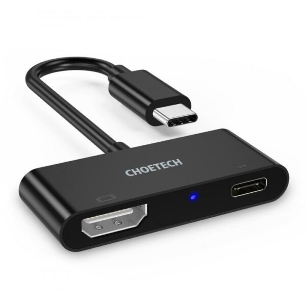 CHOETECH HUB-M17 USB C to HDMI VGA Adapter, USB-C Type C to HDMI 4K+VGA Adapter 3 Pro/ 9