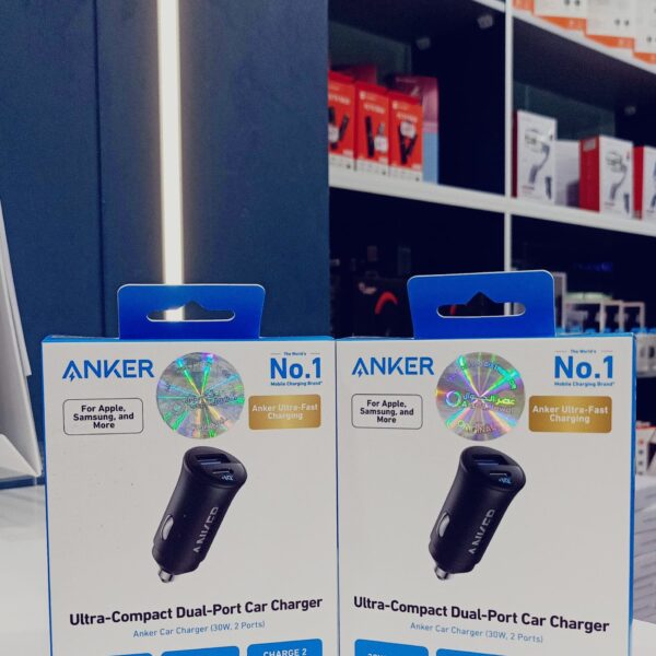 Anker A2741611 30W Dual-Port Car Charger – Rapid Charge USB-C & USB-A Car Adapter