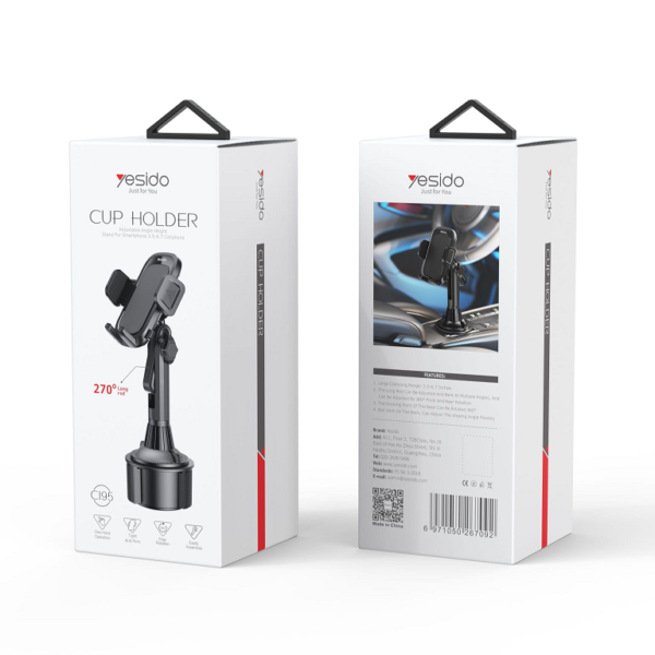 YESIDO CI95 Mobile Holder – Adjustable Car Phone Mount with Strong Grip & Stable Design