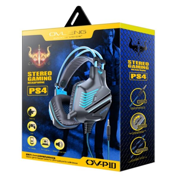 Headphones Ovleng GT61, For PC, Backlit, Microphone, USB + 3.5mm, Black