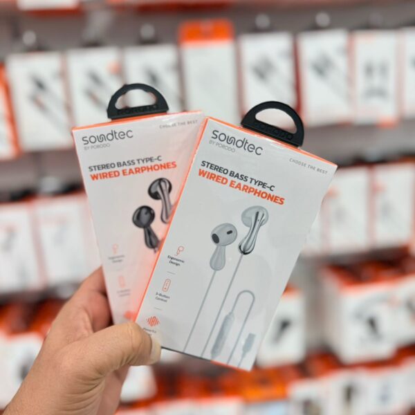 Porodo Soundtec Stereo Bass 3.5mm Wired Earphones – High-Quality Audio, Durable & Comfortable