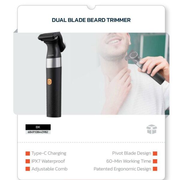 Borodo Lifestyle 2-Blade Beard Trimmer – Precise & Comfortable Grooming for Men