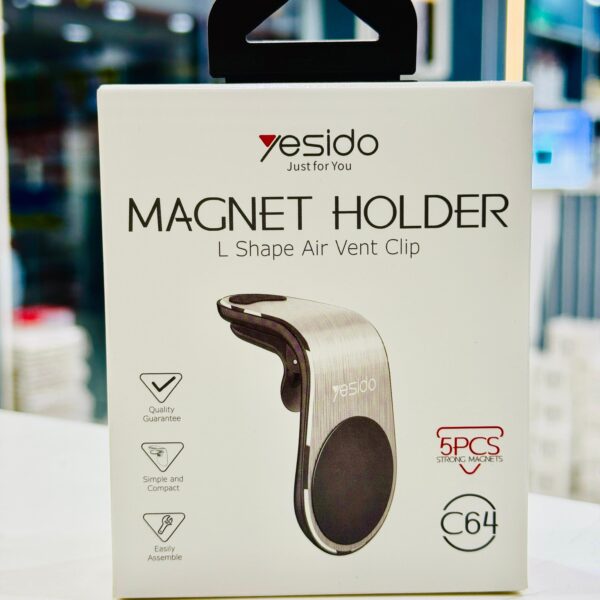 YESIDO C64 Magnetic Car Phone Holder – Universal Mount, Strong Grip, 360° Rotation