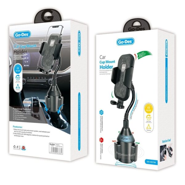 Go-Des GD-HD766 Cup Mount Car Phone Holder – Universal Adjustable Cup Holder Mount