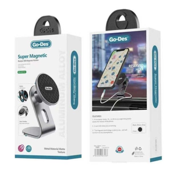 Go-Des GD-HD719 Super Magnetic Car Phone Holder – 360° Rotation, Strong Magnet